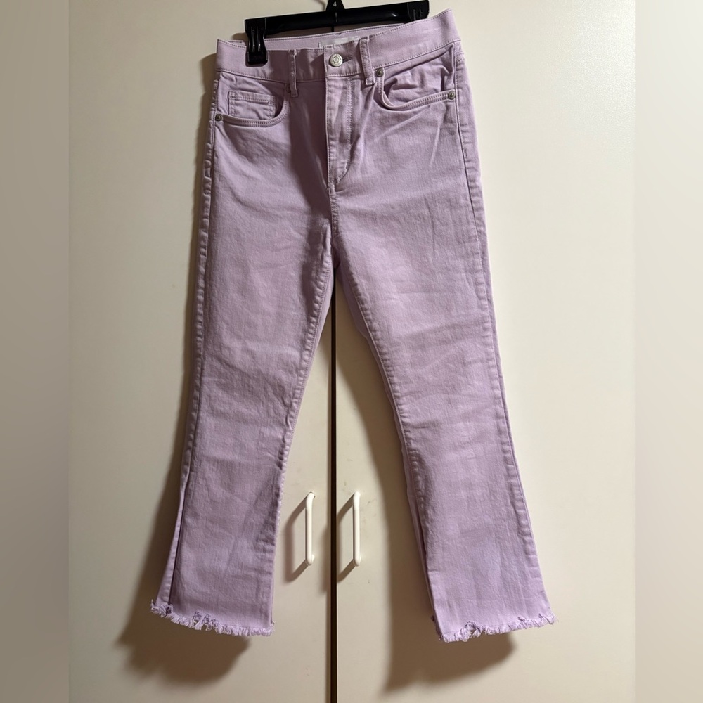 LOFT Lilac Cropped Jeans with Frayed Hem size 26/2 - Picture 2 of 8